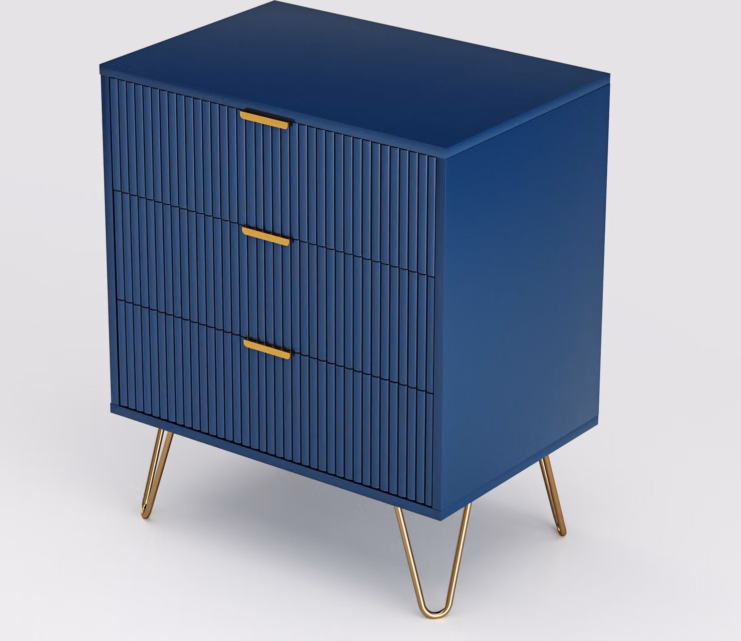 CDGlobal cassettiera con 3 cassetti, 40x60x70 cm, mobile con 3 cassetti, credenza, mobile TV, credenza con cassetti, cassettiera stretta, mobile per soggiorno camera da letto, corridoio (blu)