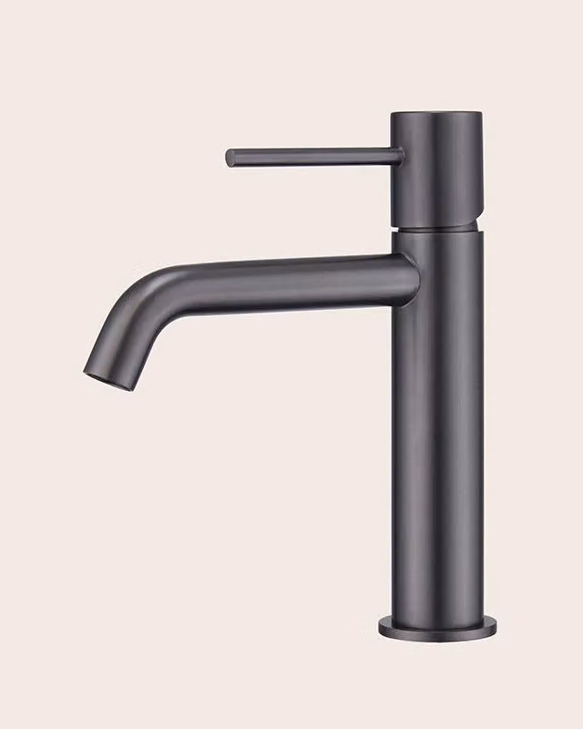 Rubinetto lavabo senza scarico ottone grigio metallico Memo