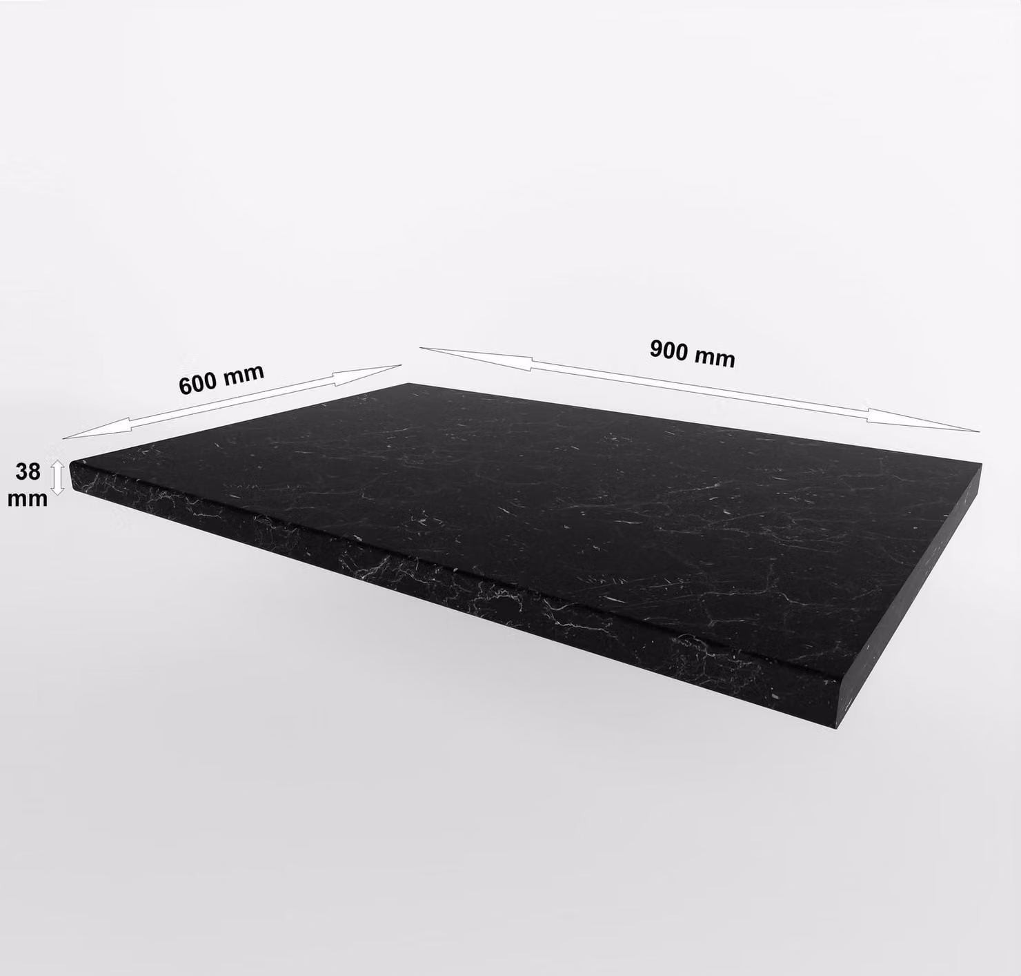 Piano di lavoro da 90 cm, spessore 38 mm, in marmo ROMA opaco, per cucina Siena, Monza, Arona