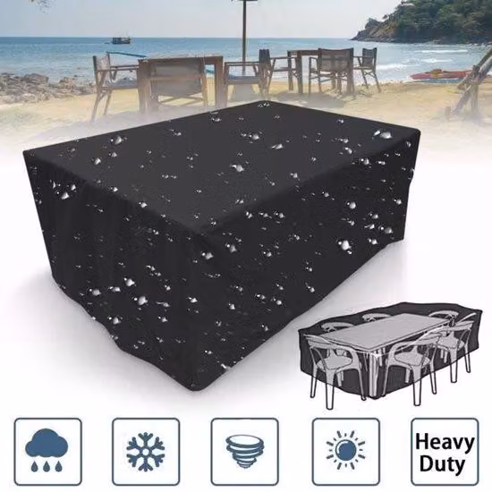Casetta da giardino, ombrellone rettangolare protettivo, adatto per lettini da giardino, impermeabile, resistente alla polvere e ai raggi UV, 270x180x89 cm.