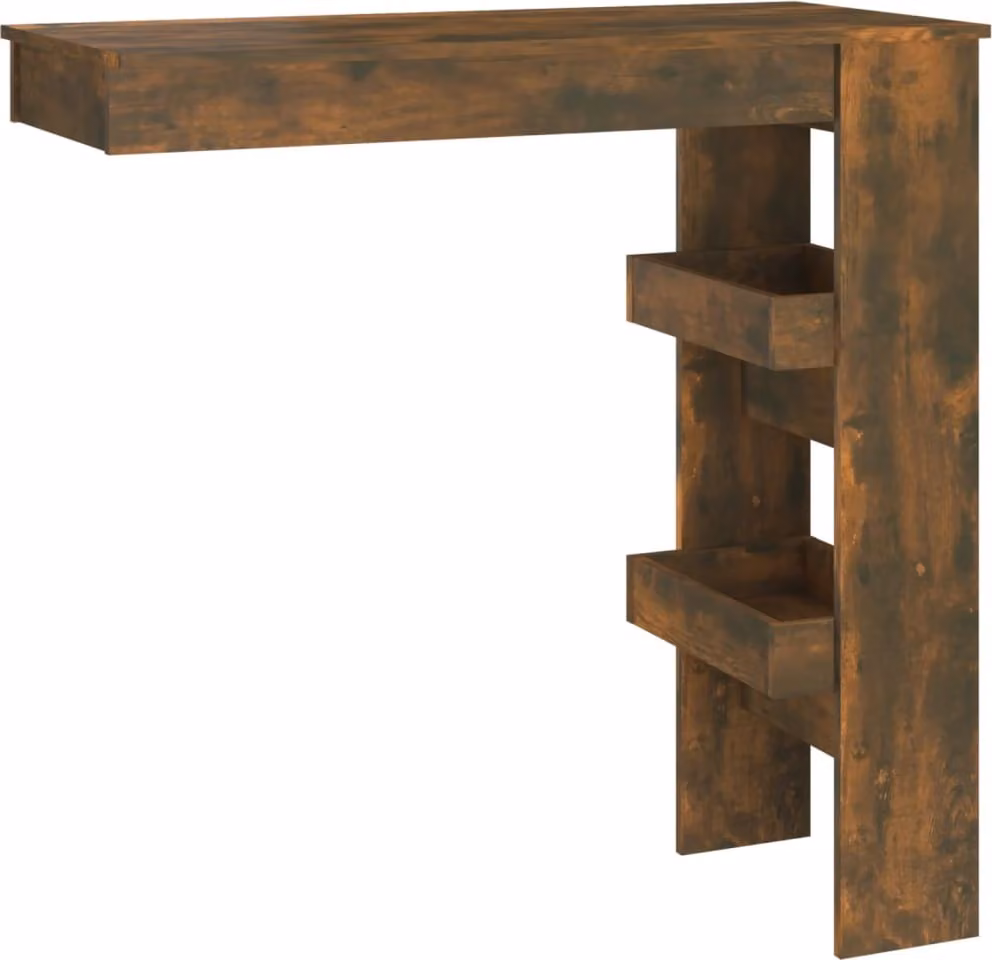 Bancone da Muro Rovere Fumo 102x45x103,5 cm Legno Multistrato