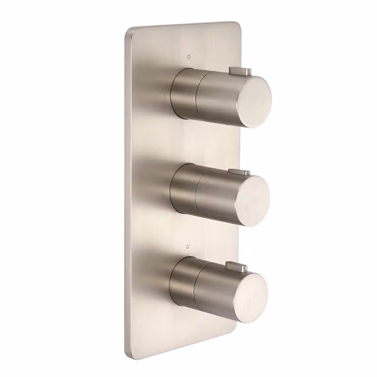 Miscelatore Doccia Termostatico 3 Vie Nichel Spazzolato Harting - Hudson Reed