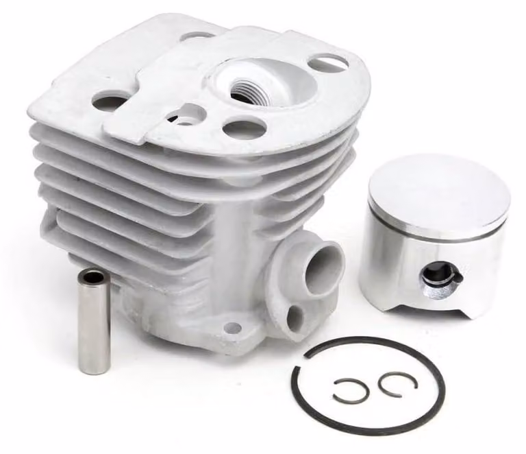 Cilindro, pistone e fasce elastiche compatibili con motosega a catena modello 55, diametro 46 mm