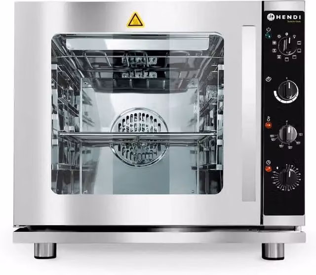 Forno trivalente con ventilazione e grill HENDI, Grigio chiaro e Argento, 4x GN 2/3