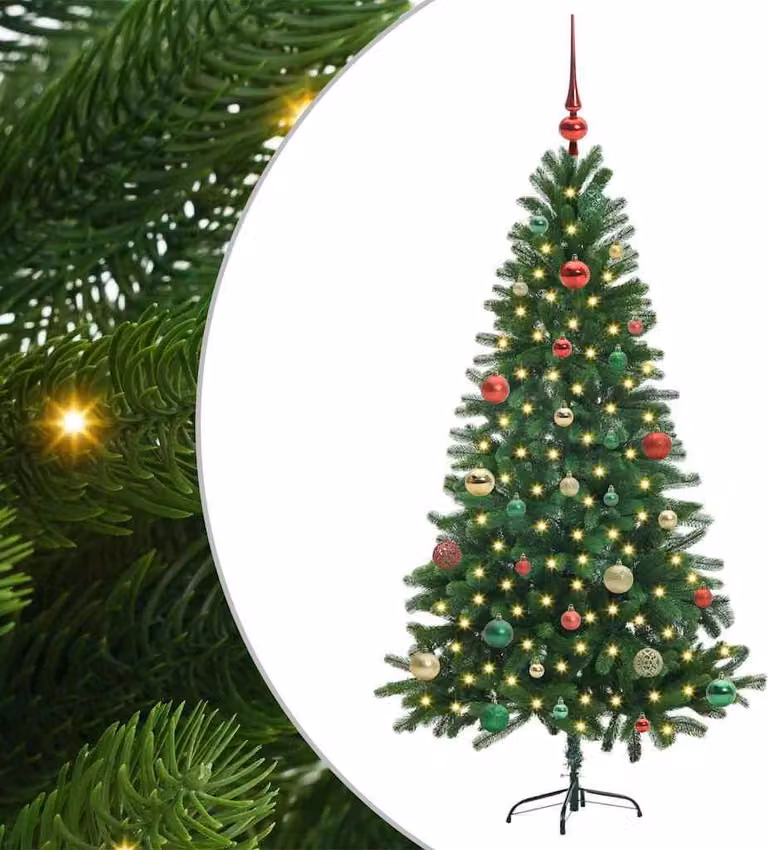 Albero di Natale con 150 LED con supporto Verde 150 cm PE