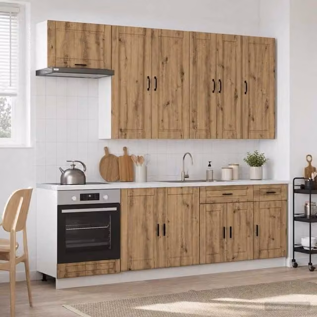 Unità Cucina Moderna vidaXL in Legno Rovere Marrone 8 Pezzi