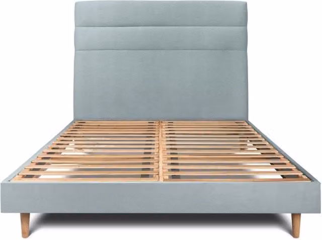 Letto 135x190 cm con testiera in linea - Tessuto velluto