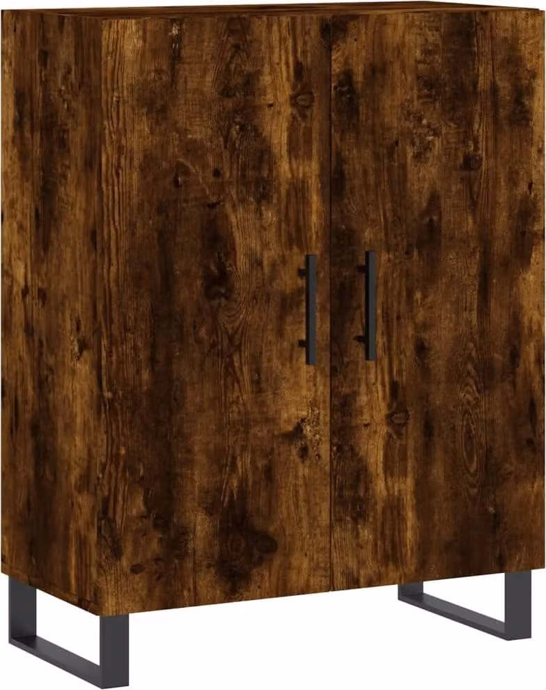 Credenza Rovere Fumo 69,5x34x90 cm in Legno Multistrato