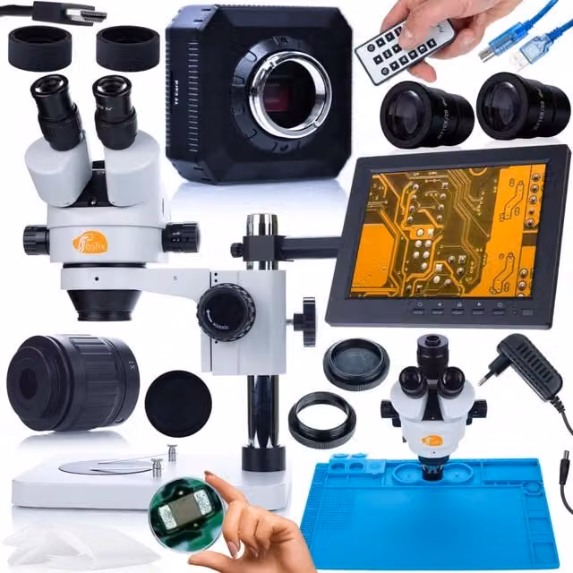 Set Microscopio Professionale Rosfix Mercury Pro con Telecamera HDMI e USB, Colore Bianco – 1