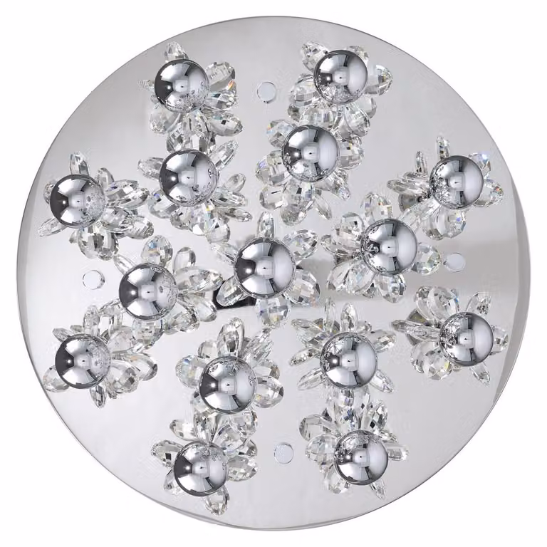 Plafoniera LED in cristallo Pianopoli 3200lm cromo