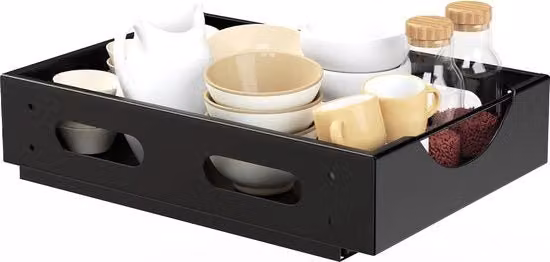 Organizzatore di carico telescopico Riokem in metallo nero per cucina, bagno e camera da letto