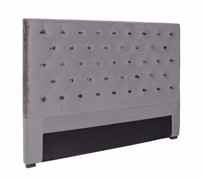 Testiera Letto Matrimoniale GIORDANOSHOP in Velluto Grigio, L: 160 cm, H: 120 cm, P: 8 cm – 2