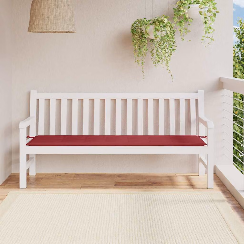 Cuscino per panca vidaXL Rosso, L 180 x P 50 x H 3 cm in tessuto Oxford impermeabile e traspirante