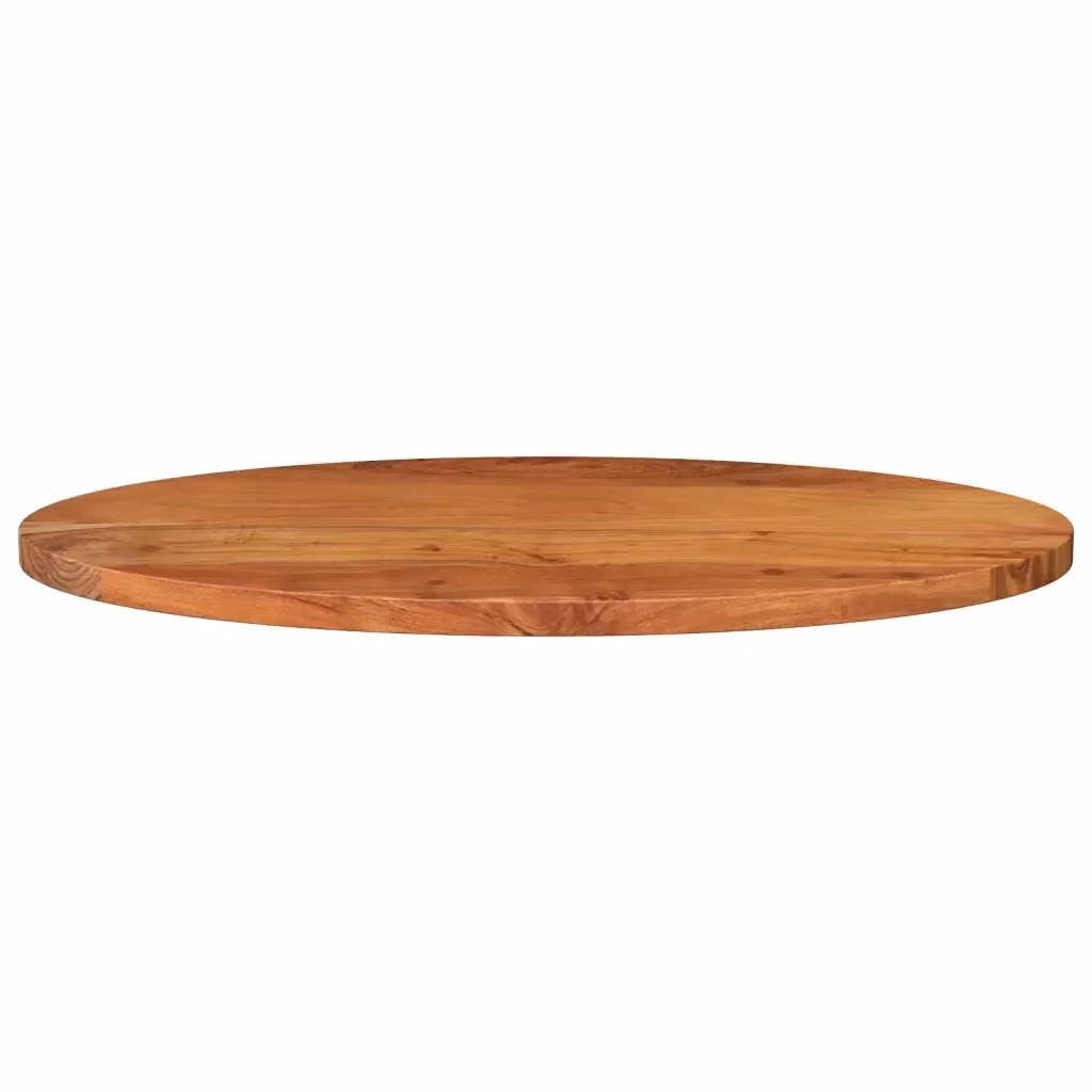 Piano Tavolo Ovale in Legno Massello di Acacia Marrone vidaXL L: 120 cm, P: 60 cm, H: 3,8 cm – 2