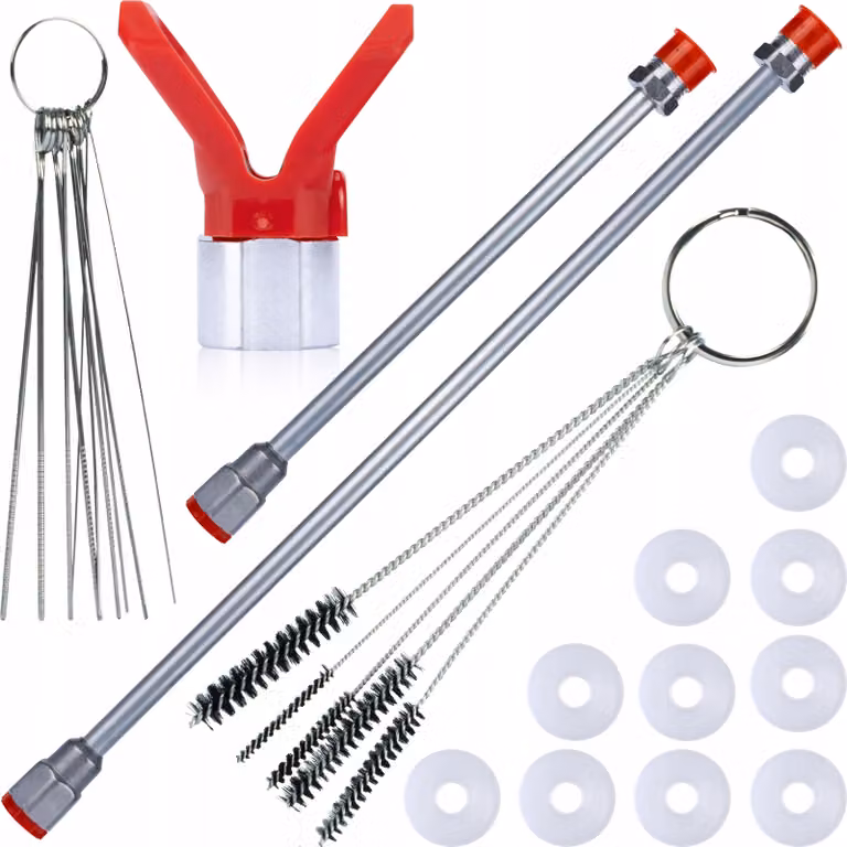 Rosfix Set Lancia a Spruzzo 100 cm + 50 cm per Pistola a Spruzzo per Vernice – Filettatura 7/8”, 290 bar, Acciaio Inossidabile