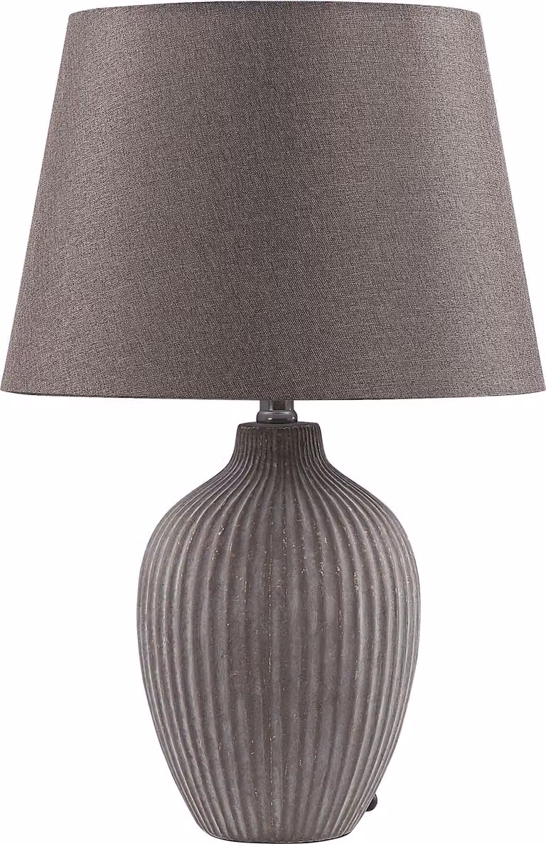 BELIANI Lampada da tavolo in Vetroceramica marrone 52 cm paralume in tessuto lampada da salotto in stile retrò