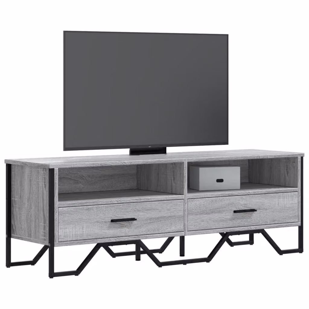 vidaXL Mobile Porta TV in Legno e Metallo Grigio Sonoma L 122 cm x P 34 cm x H 41 cm