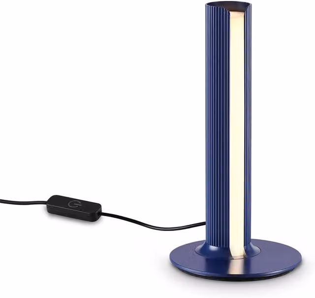 Ideal Lux Dorica Lampada da Tavolo LED Blu con Tecnologia Touch e Dimmerabile