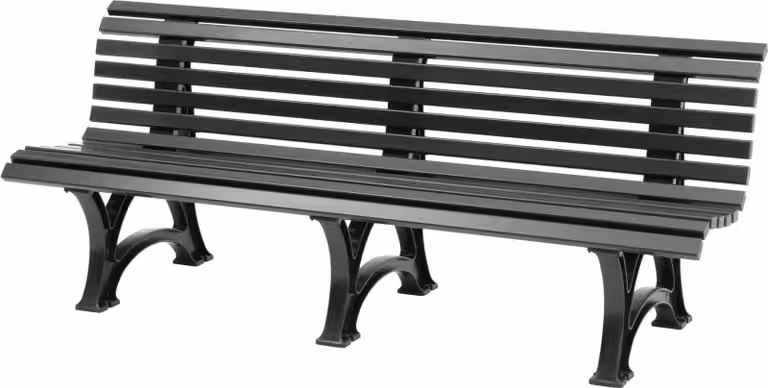 Panchina da giardino Jamaica | 4 posti | grigio grafite | HxLxP 80x200x64cm | plastica resistente agli agenti atmosferici e ai raggi UV | panchina da parco Panchina da esterno Seduta da giardino Balcone Terrazza