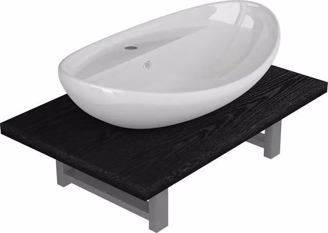 Set Mobili da Bagno Moderno Design In composto da Mobile Lavabo e Pensile in Ceramica e Legno Nero Lucido L: 60 cm, P: 40 cm, H: 16,3 cm – 1