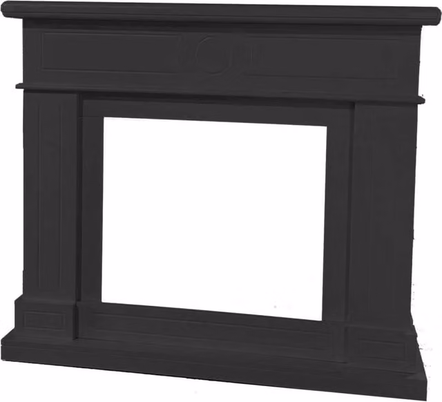 Cornice per camino MPC Lipari Grigio in legno MDF con design lineare per inserto elettrico o bruciatore L: 109,0 cm, P: 95,0 cm, H: 21,5 cm
