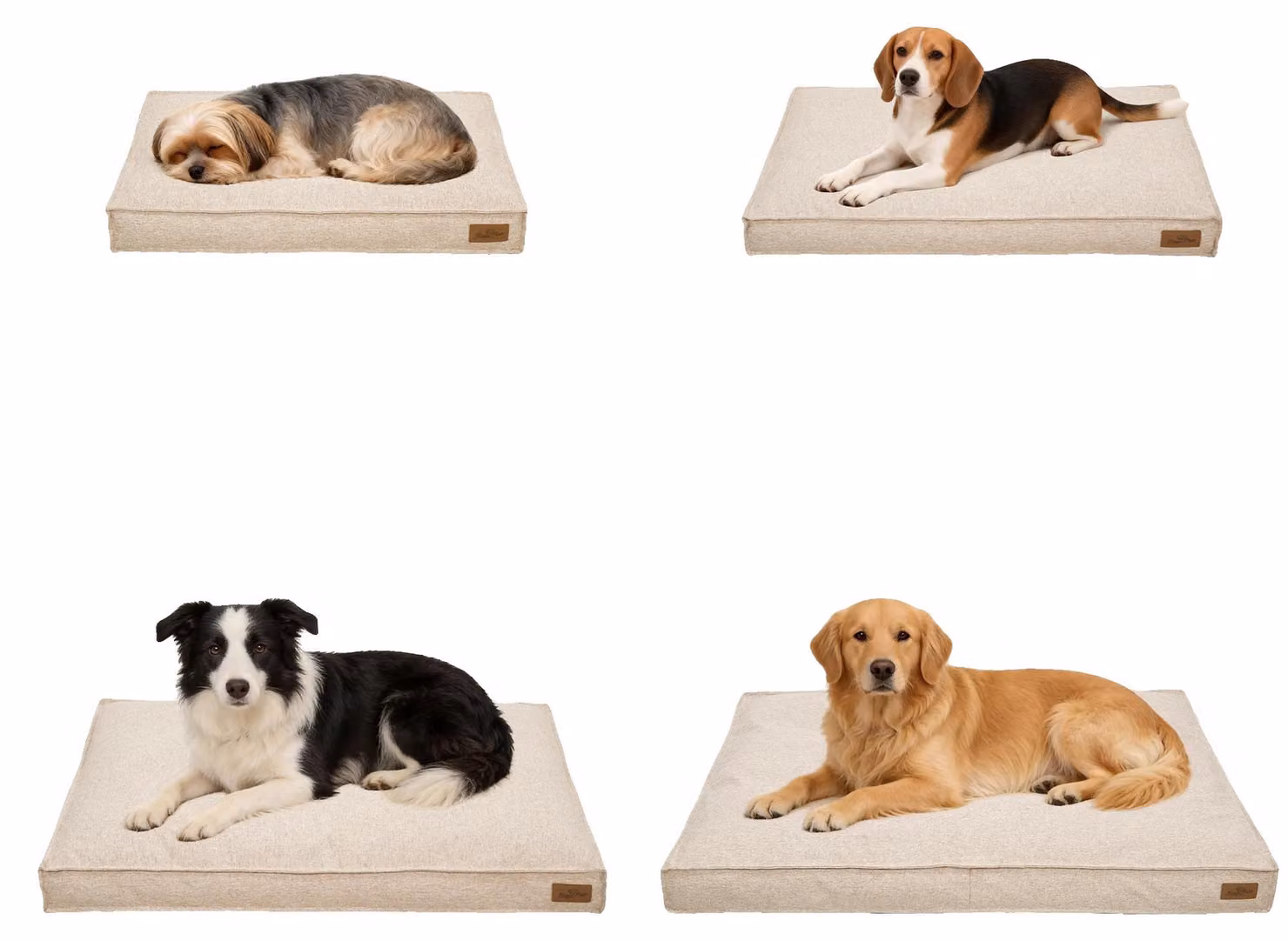 Cuccia per cani, realizzata in tessuto di lino, con rivestimento removibile, colore beige, taglia 2XL - 118x89x12 cm