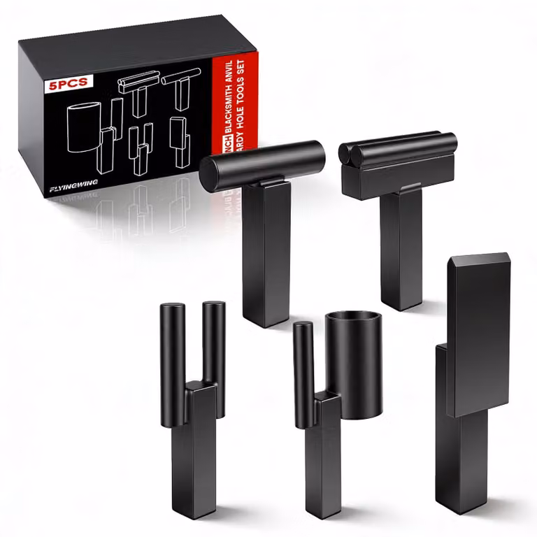 Set di 5 utensili per fabbri, con utensili in legno duro