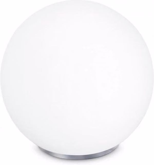 Lampada da tavolo City bianca con diffusore in vetro e struttura in metallo, diametro: 35 cm, altezza: 36 cm, attacco E27