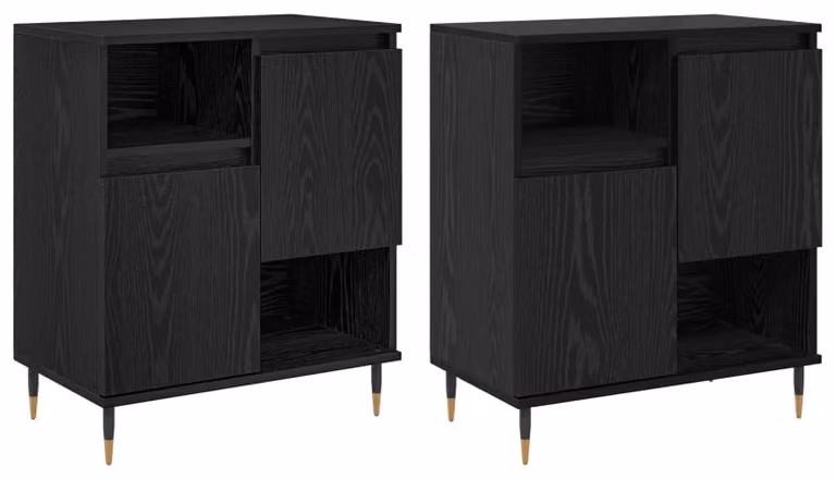 Sideboards 2 pcs Rovere nero
