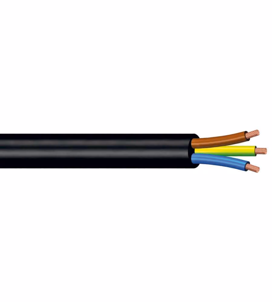 Cavo tripolare Nero H05VV-F 3 x 1 mm² 1 metro per installazioni elettriche