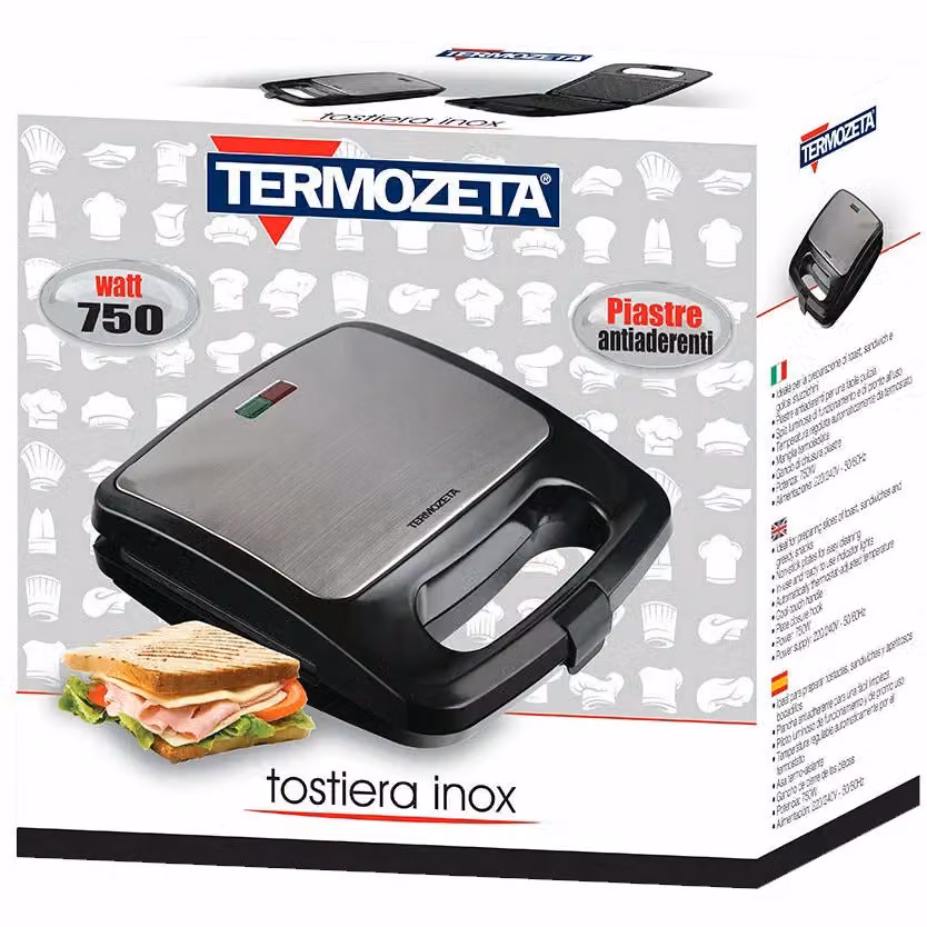 Tostiera in acciaio inox Termozeta color argento da 750 Watt – 3