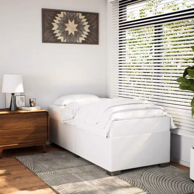 Giroletto-Struttura Letto Bianco 90x200 cm in Similpelle 175389