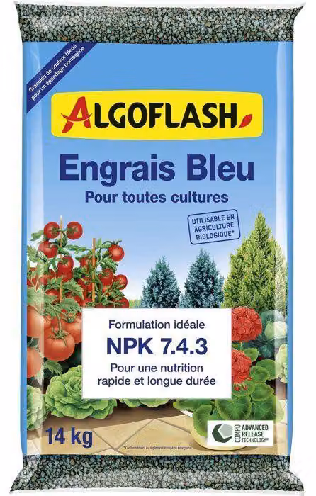 Concime ALGOFLASH blu, universale, 14 kg, UAB