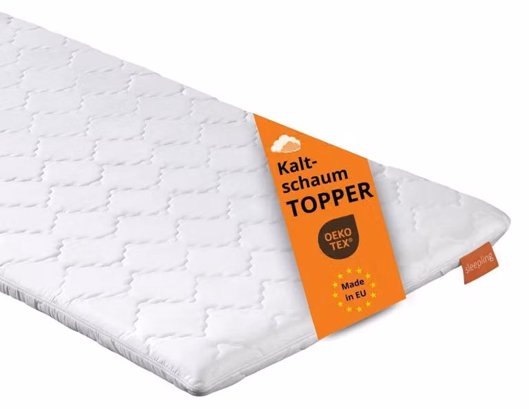 Topper per materasso schiuma fredda - 160 x 200 cm - 6 cm di altezza - Lavabile a 60 gradi
