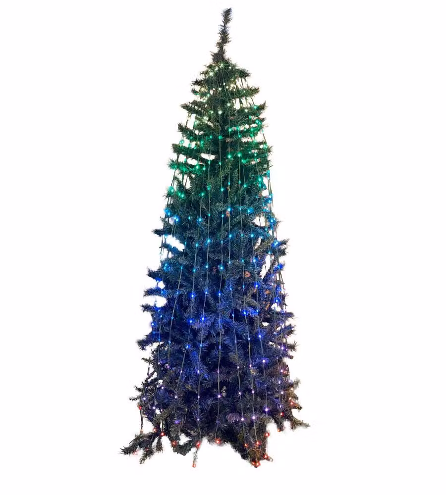 GIOCOPLAST Tenda luminosa LED RGB per albero Natale 180cm 204 LED