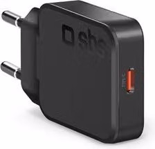 Caricabatterie USB Type-C Slim Wall Charger 20W Sbs Nero TETRGAN1C20SLIM