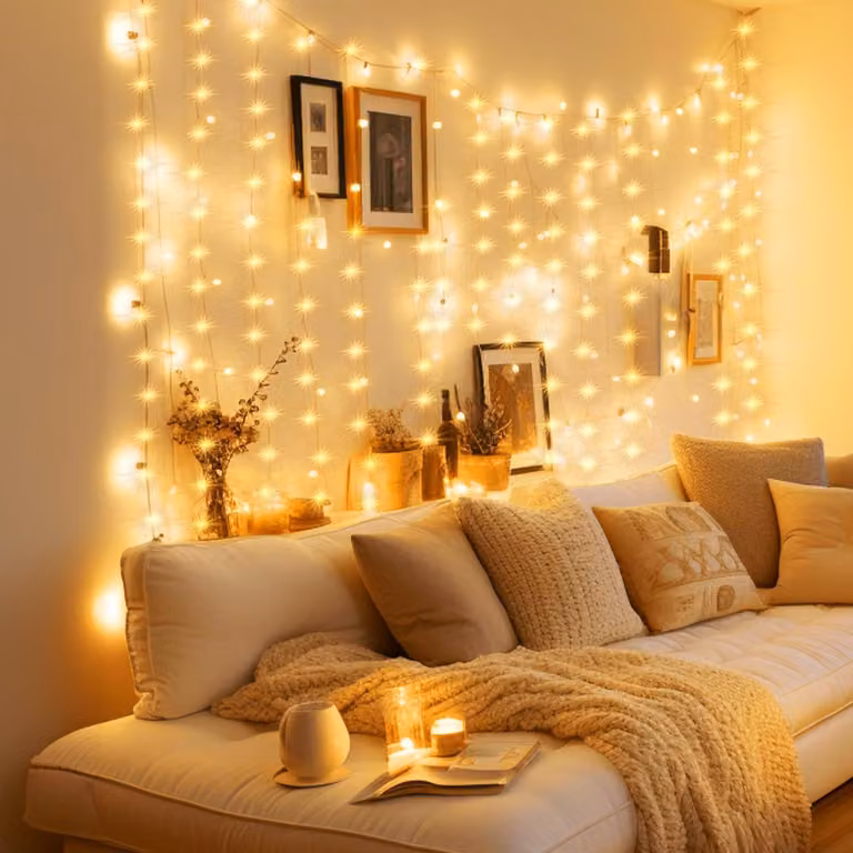 Tenda luminosa per interni, 1 x 1 metro, 100 LED, catena luminosa USB, luce bianca calda