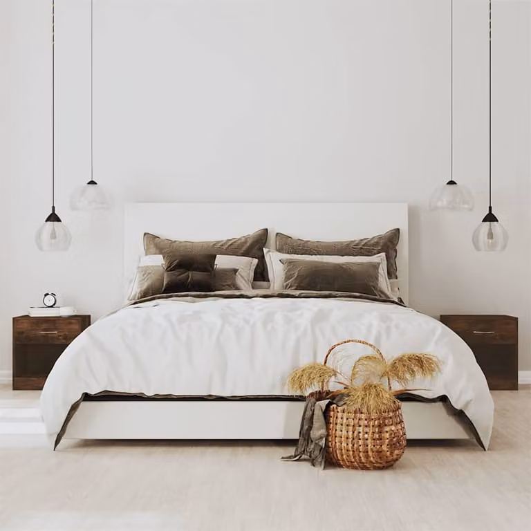 Set di 2 comodini vidaXL con cassetto in rovere fumo per camera da letto