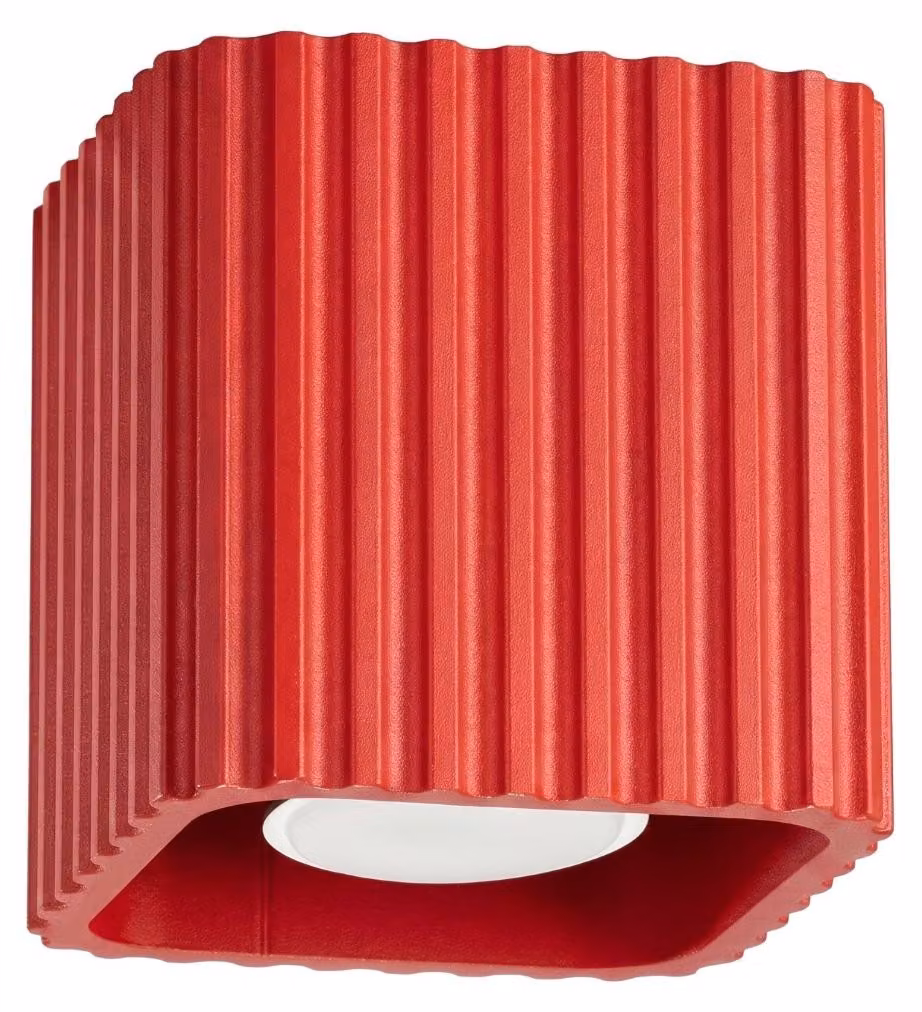 Plafoniera RIFF 1 rossa GU10 1xGU10 10W alluminio 10x10x10cm Sollux Lighting