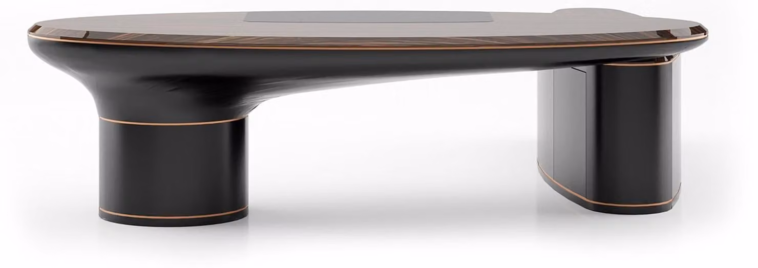Brauner Holzschreibtisch modern elegant für Büro und Home Office