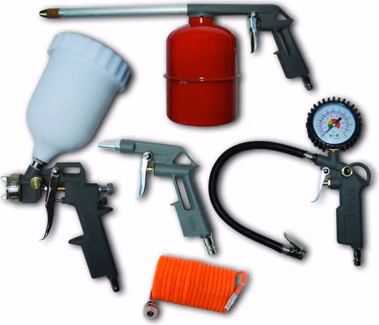 Accessori Pneumatici Pansam A532009 5Pz, Pistola A Spruzzo Con Serbatoio Superiore