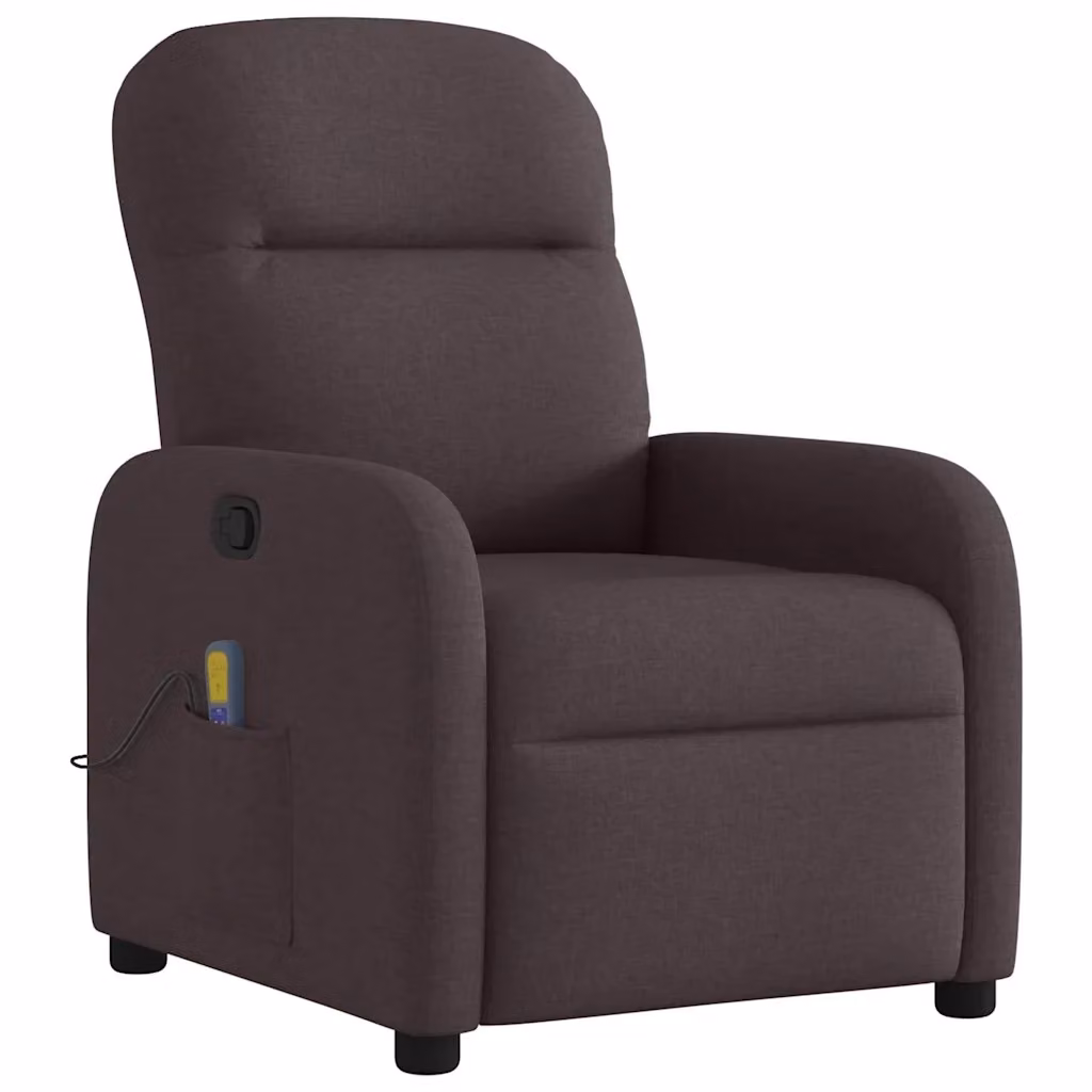 Divano Sedia-Poltrona Massaggiante Reclinabile in Tessuto Marrone Scuro 883281 – 2