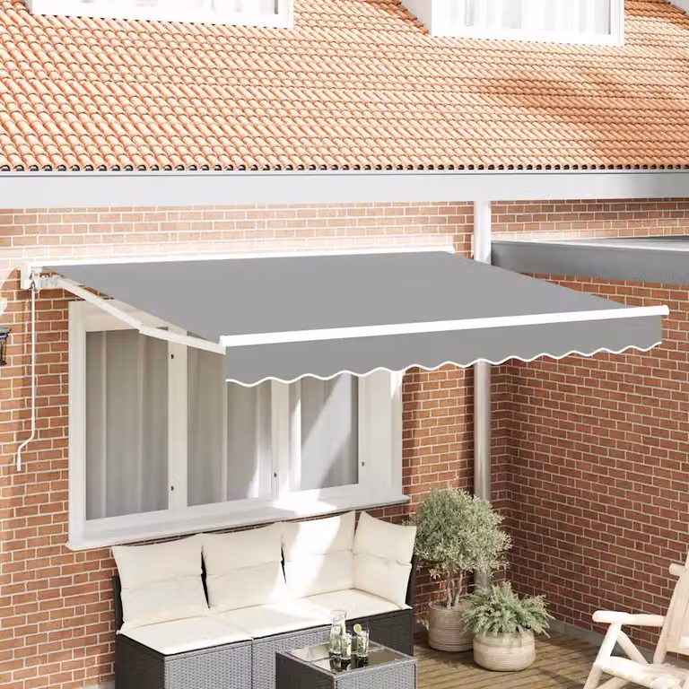Telaio per tenda da sole a cassetta motorizzata vidaXL, L: 250 cm, P: 200 cm, Bianco e Acciaio