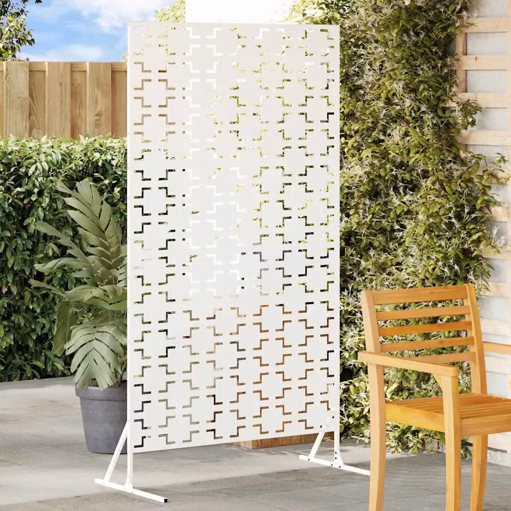 Paravent semi-trasparente vidaXL in acciaio bianco, L 100 x P 50 x H 180 cm