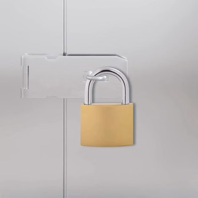 Lucchetto a U con chiavi vidaXL in ottone e plastica, colore oro/bronzo, L/P/H: 9,1 x 6 x 6 cm