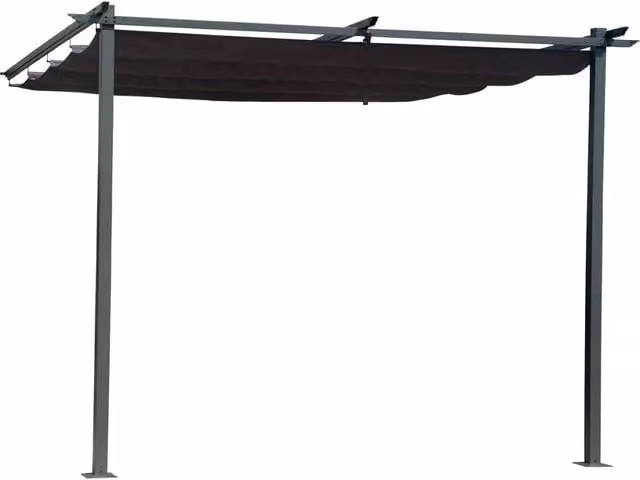 Pergola con tetto retrattile - 3 x 3 m - grigio antracite