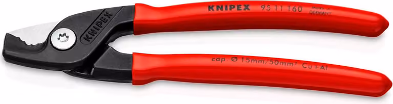 Cesoie per cavi, meccaniche, a una mano, Ø15mm, 50qmm, L160mm, Adatte per conduttori a trefoli, Adatte per conduttori a trefoli sottili, 95 11 160 SB