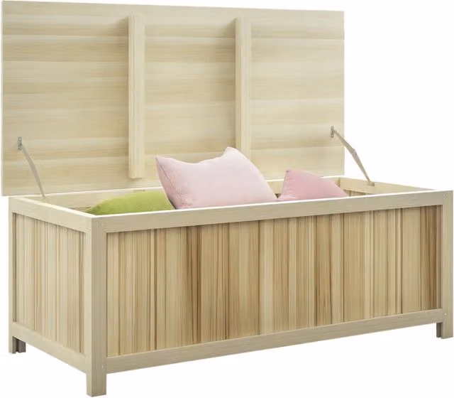 Panca Contenitore da Giardino XYLO in Legno di Abete, Capacità 172L, L/P/H: 120 x 55 x 45 cm