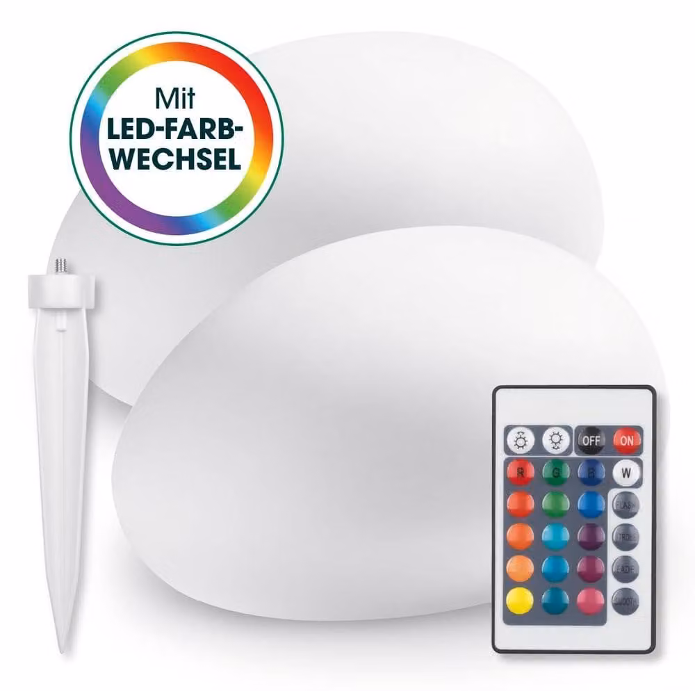 EASYmaxx, set di 2 luci solari LED per giardino, piscina o laghetto, galleggianti