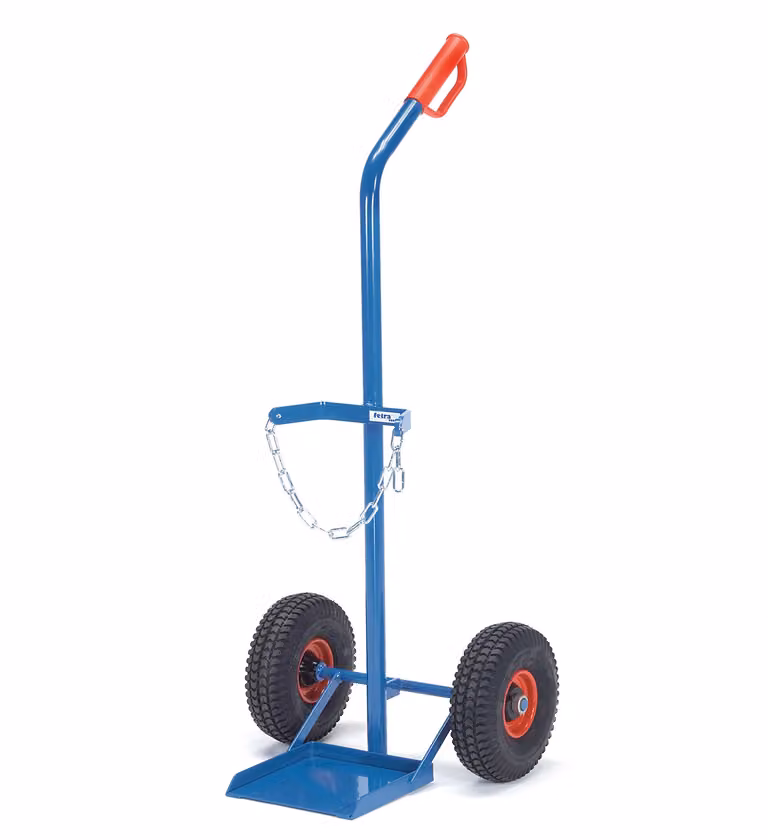 Carrello portabottiglie Fetra in acciaio per 1 bottiglia 20-50 litri ruote pneumatiche, 51102